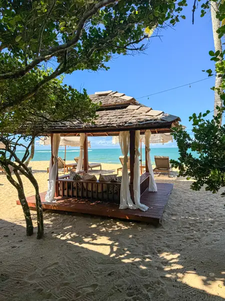 Área de descanso na praia do Amaia Trancoso
