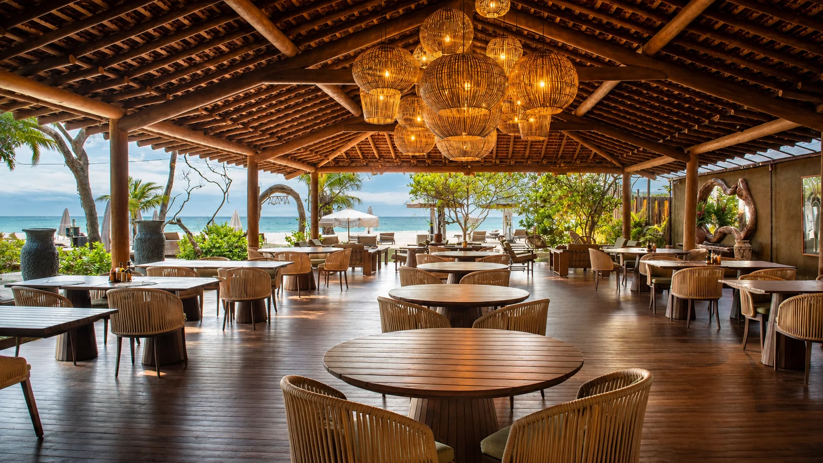 Restaurante do Amaia com vista para a Praia do Rio Verde